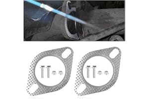2PCS 2.5" Exhaust Gasket OEM#120-06310-0002,Heavy Duty Exhaust Flange Gasket Kit with 4 Pairs of Screws and Nuts,Universal Ex