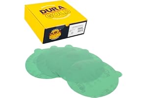 Dura-Gold Premium 6" Green Film PSA Sanding Discs - 1500 Grit (Box of 25) - Self Adhesive Stickyback Sandpaper for DA Sander, Detailing Finishing Cut Abrasive, Sand Automotive Paint Woodworking Wood