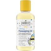 Zarbee's Baby Calming Massage Oil, Lavender &amp; Chamomile, 4 fl oz | For Babies Ages 0+ Months, Calming and Soothing, Helps Sleep