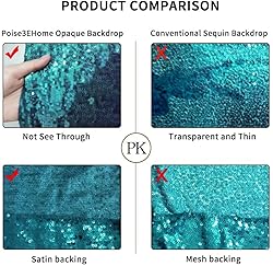 Poise3EHome 8Ft x 10Ft Teal Sequin