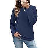 RUMIA Women's Crew Neck Sweatshirt Loose Pullover Long Sleeve Shirts Soft Tops for Women Fall Clothes 2025