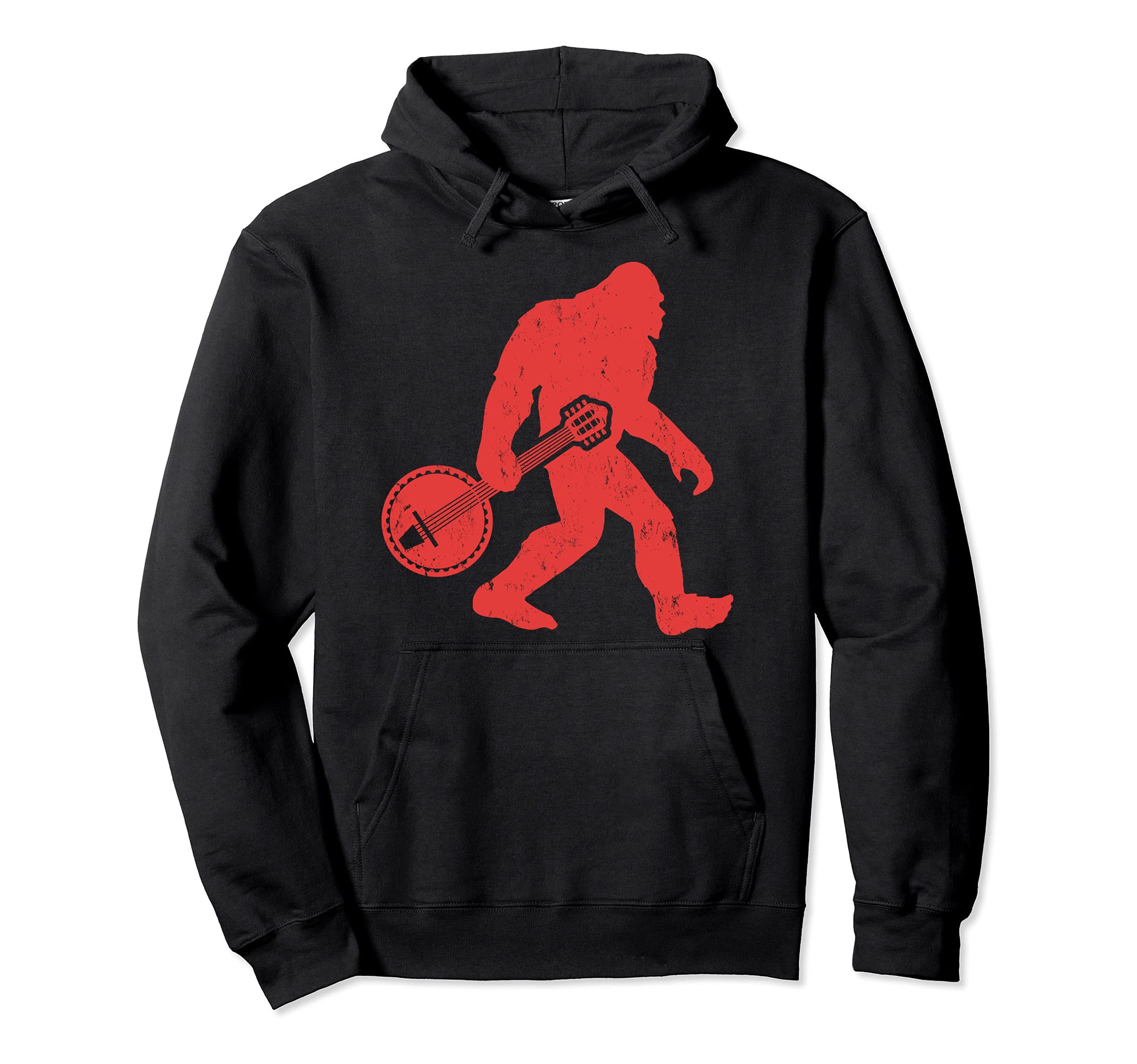 Bigfoot Banjo Player Squatch Banjo Guitar Pullover Hoodie