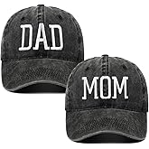 Mom and Dad Hats Set of 2 Pcs Embroidered Adjustable Baseball Caps Gift for Parents Couples Classic Mom Dad Gifts Hat
