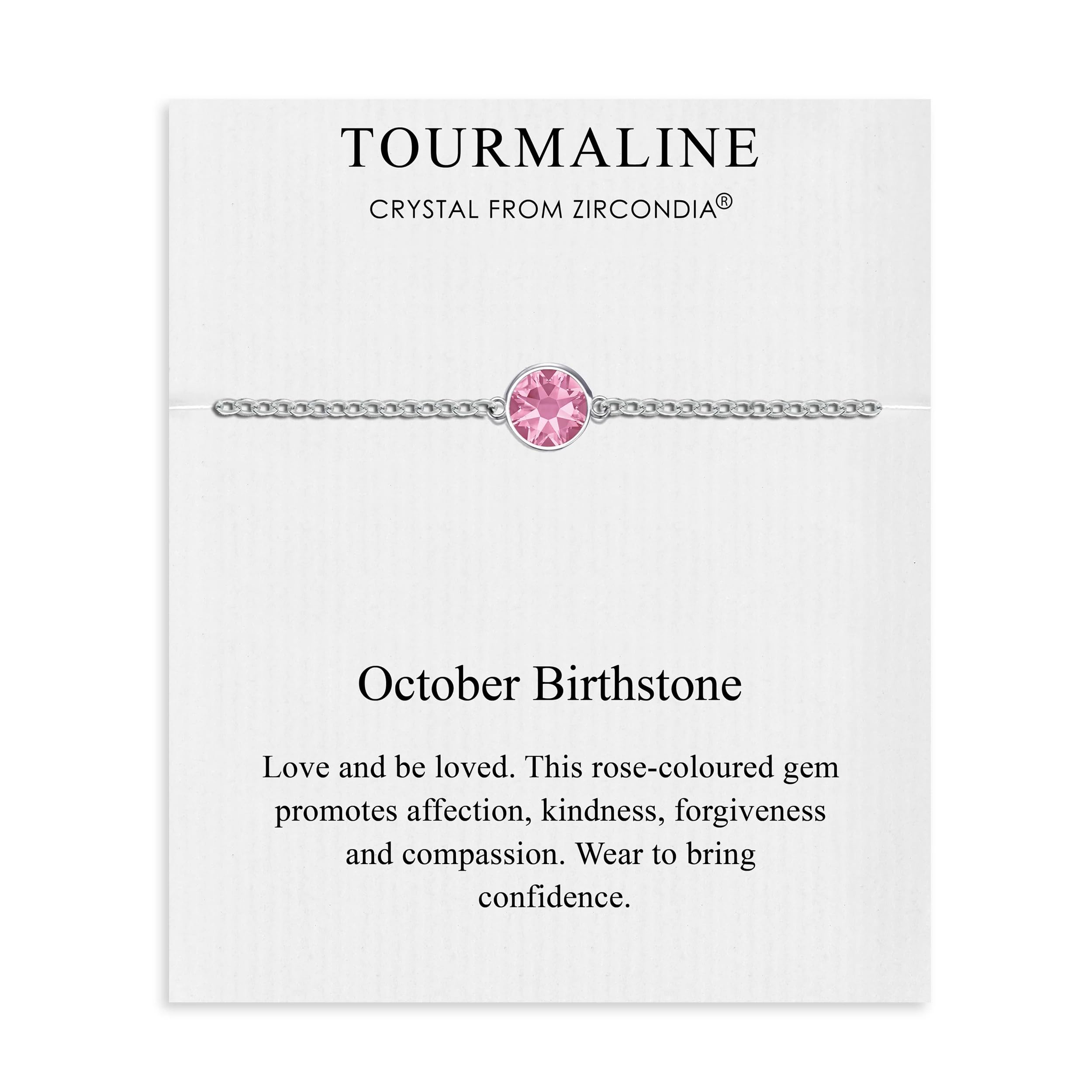 Philip Jones October (Tourmaline) Birthstone Anklet Created with Zircondia® Crystals