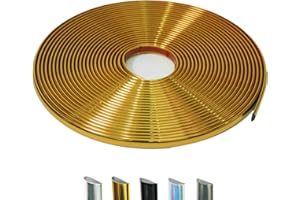 JSIWOTH 52.5 Ft Peel and Stick Trim, Waterproof Molding Trim for Walls, Edges, Borders, Window Frames, Backsplash Tiles, Flexible and Self Adhesive Trim Gold