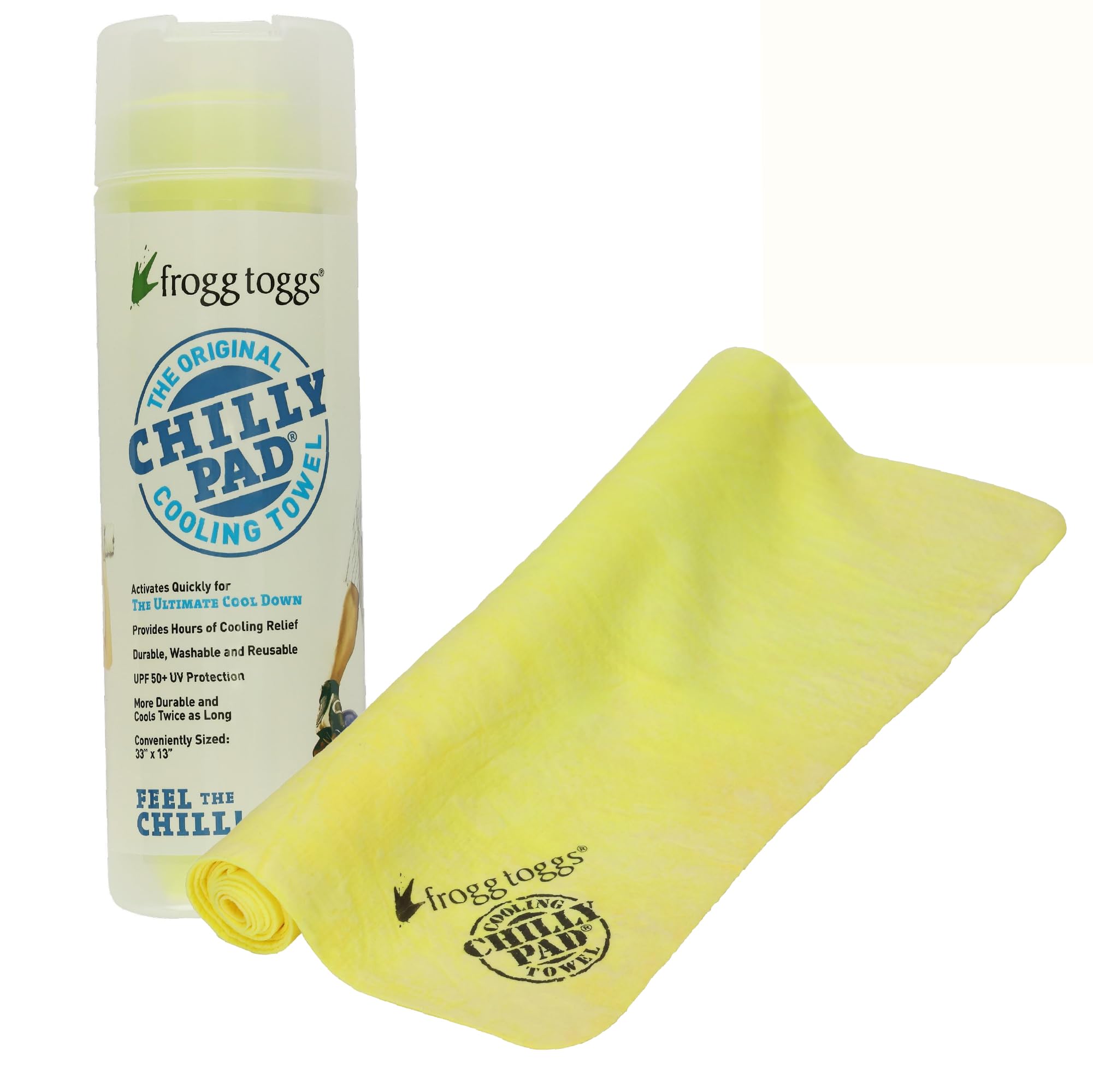 Photo 1 of FROGG TOGGS Chilly Pad, Instant Cooling Towel, long lasting, reusable, Sports and Outdoors Neck Towel 33x13, Hivis Yellow