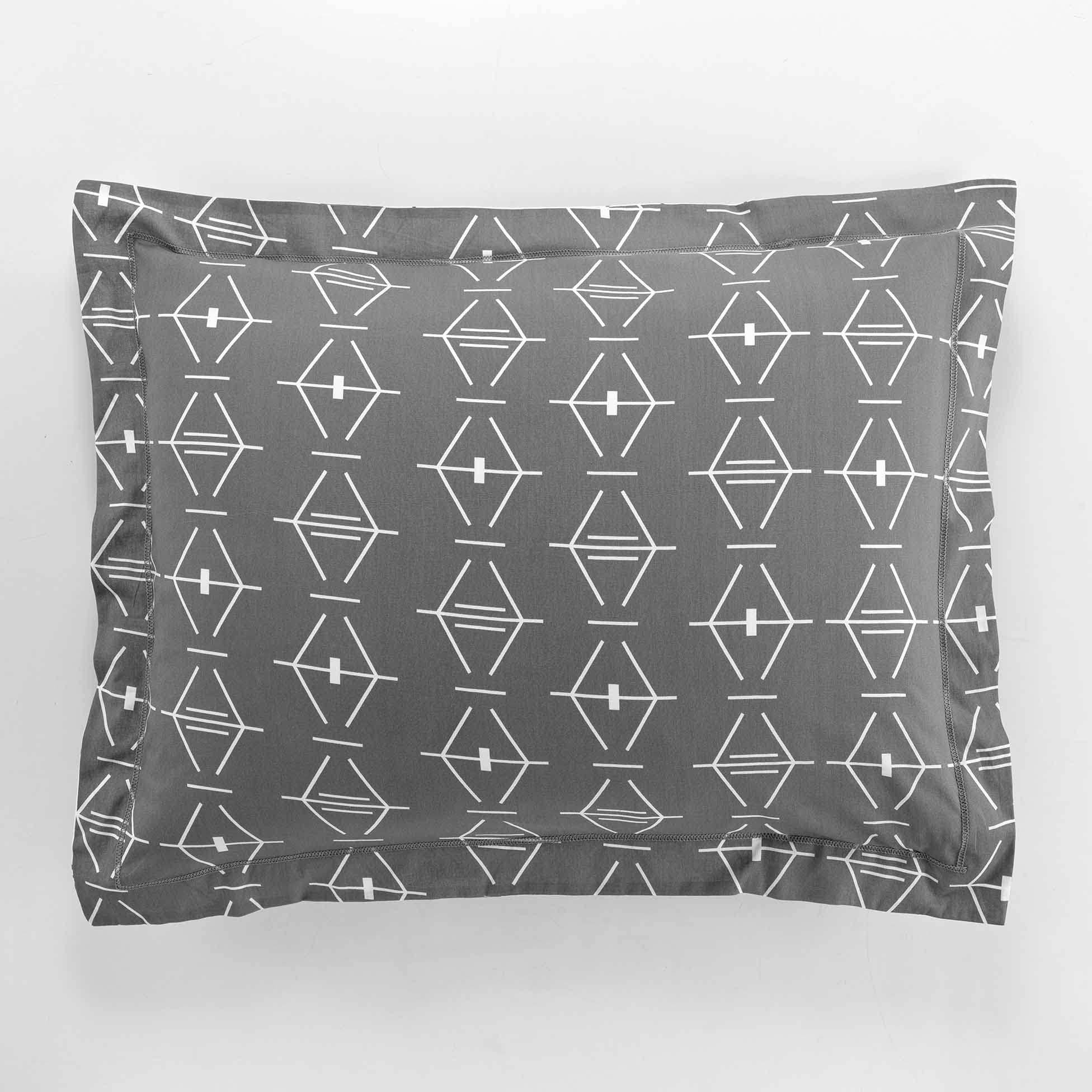 douceur d'intérieur, Flat Ruffle Pillowcase 50 x 70 cm Anthracite, 100% Cotton, Aristide — image 1