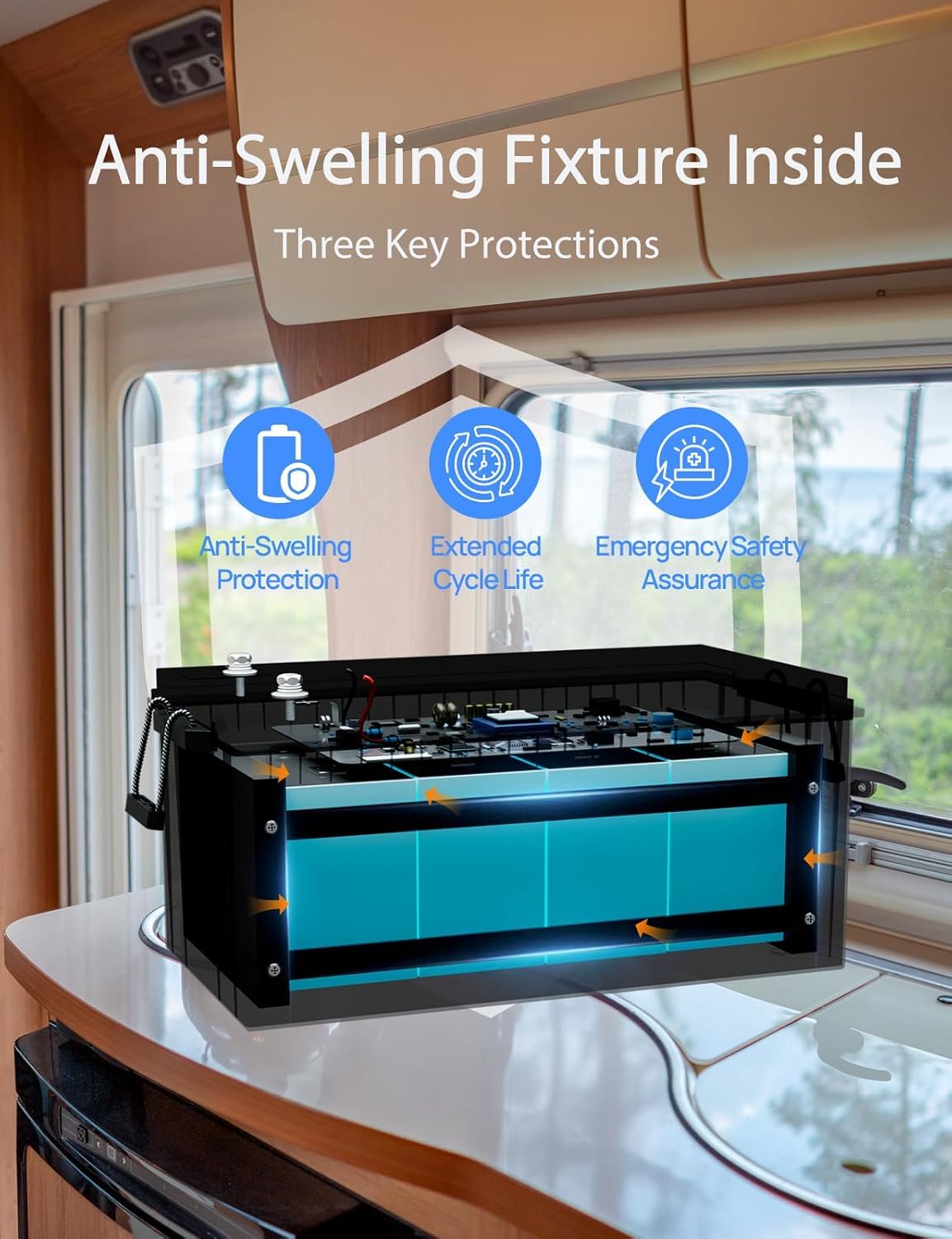 ECO-WORTHY 12V 280AH Bluetooth LiFePO4 Lithium Battery with Low-Temp Protection, 3584Wh Power with BMS, 6000+ Deep Cycles for RV, Camping, Off-Grid System