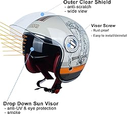 Open Face Motorcycle Helmet for Adults, DOT
