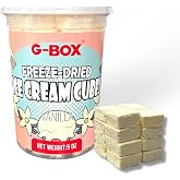 G-BOX Freeze Dried Ice Cream Cubes, Vanilla Flavor, 5 oz| Freeze Dried Camping Food, NASA Space Dessert, Halloween Candy, Perfect for Camping, Outdoor, Party (5 OZ, Vanilla)