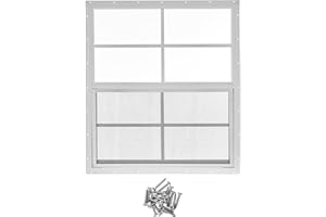 Shed Window 24'' x 27'', Small Sliding Windows with Aluminum Alloy Frame, Flush Mount Window with Tempered Glass & Fiberglass