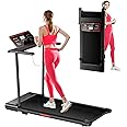 Portable Treadmills for Home, Electric Walking Pad Treadmill with 12 Preset Programs, 3.0HP Treadmill with Handle for Small Home, Waking Pad,Compact Running Treadmills with 320LBS Capacity