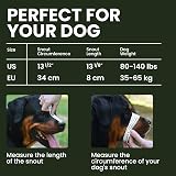 BRONZEDOG Adjustable PVC Wire Basket Dog Muzzle for Large Dogs Leather Straps view 2