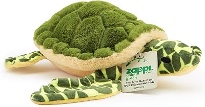 Zappi Co Ultra Soft Turtle Plush Toy 33cm Recycled Materials Newborn Gift