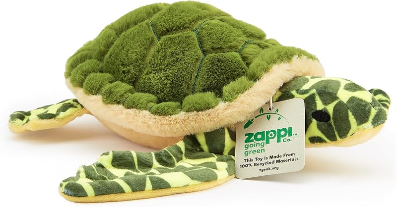 Zappi Co Ultra Soft Turtle Plush Toy 33cm Recycled Materials Newborn Gift