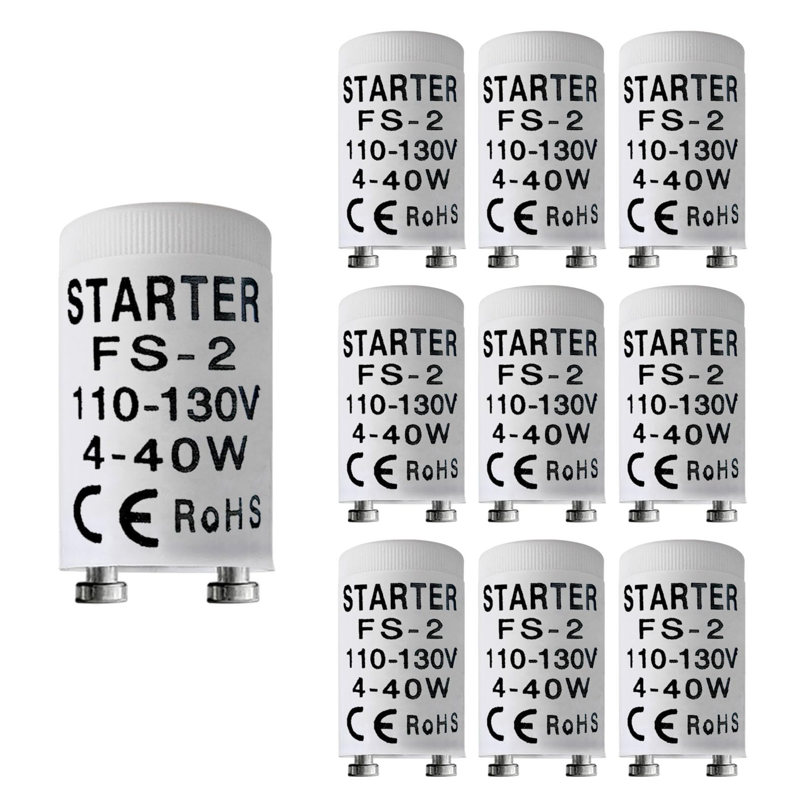 Photo 1 of amgolibi Fluorescent Starter for 4-40 Watt lamp, FS-2 S2 FS-5 S5 Preheat Fluorescent Bulb Stater