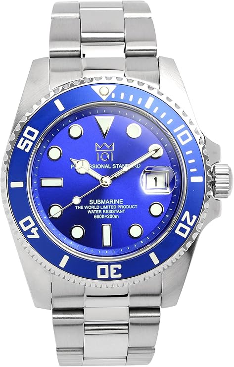 Amazon Hyakuichi 101 ダイバーズウォッチ 日付表示 気圧防水 腕時計 Hyaku1 001 ブルー メンズ腕時計 腕時計 通販 Amazon Hyakuichi 101 ダイバーズウォッチ 日付表示 気圧防水 腕時計 Hyaku1 001 ブルー メンズ腕時計 腕時計 通販