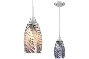 Viinew Mini Glass Pendant Light 1-Light 4.72" Hwith Handblown Black and Gray Marble Art Oval Glass Lamp Ceiling HangingLight,for Dining Room,Kitchen,Foyer,Hallway