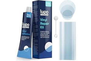 LUPO GLOBAL Lupo 12 Piece Heavy Duty Vinyl Repair Kit for Above Ground Swimming Pool Liners, Hot Tubs, Inflatables, Air Beds (Repair Patches, Glue and Application Tool)