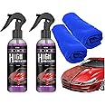 3 in 1 High Protection Fast Car Coating Spray, Car Scratch Nano Repair Spray, Car Coating Fast Wax Polishing Spray, Plastic Refresher, Fast Fine Scratch Repair(2Pcs*100ml+2 Towel)