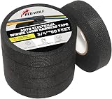 RED WOLF Wiring Loom Cloth Tape 3/4 in x 50 ft 5 Pack Heat Resistant
