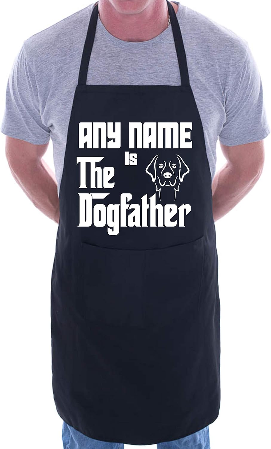Print4U Personalised Apron The Dogfather Any Name You Choose Black