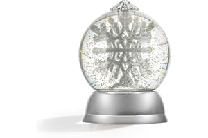 HIKALYCOCO Snow Globe，6.5" Christmas Snow Globes, with Swirling Glitter, Battery Operated, Spinning Water Glitters, 2025 Tabletop Figurine for Adults Unique, Kids, Women, Girls, Christmas Decorations Indoor
