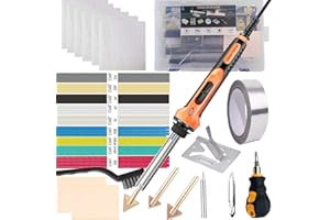 SOUVLAND Plastic Welder - 110V-100W Plastic Welding Kit With 100 Plastic Rods, 3 Tips, 3 Wire Mesh, 2 Sandpaper, 1 Aluminum Foil Tape, 1 Stand, 1 Metal Brush, 1 Screwdriver for Bumper Kayak Repair