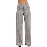 Judy Blue Women's High Rise Retro Wide Leg Jeans with Front Seaming