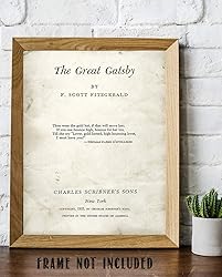 The Great Gatsby Title Page - 11x14 Unframed