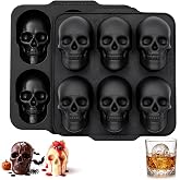SJ Richly Detailed Skull Baking Pan, Easy Release Silicone Skull Molds for Baking, BPA Free and Dishwasher Safe, Set of 2
