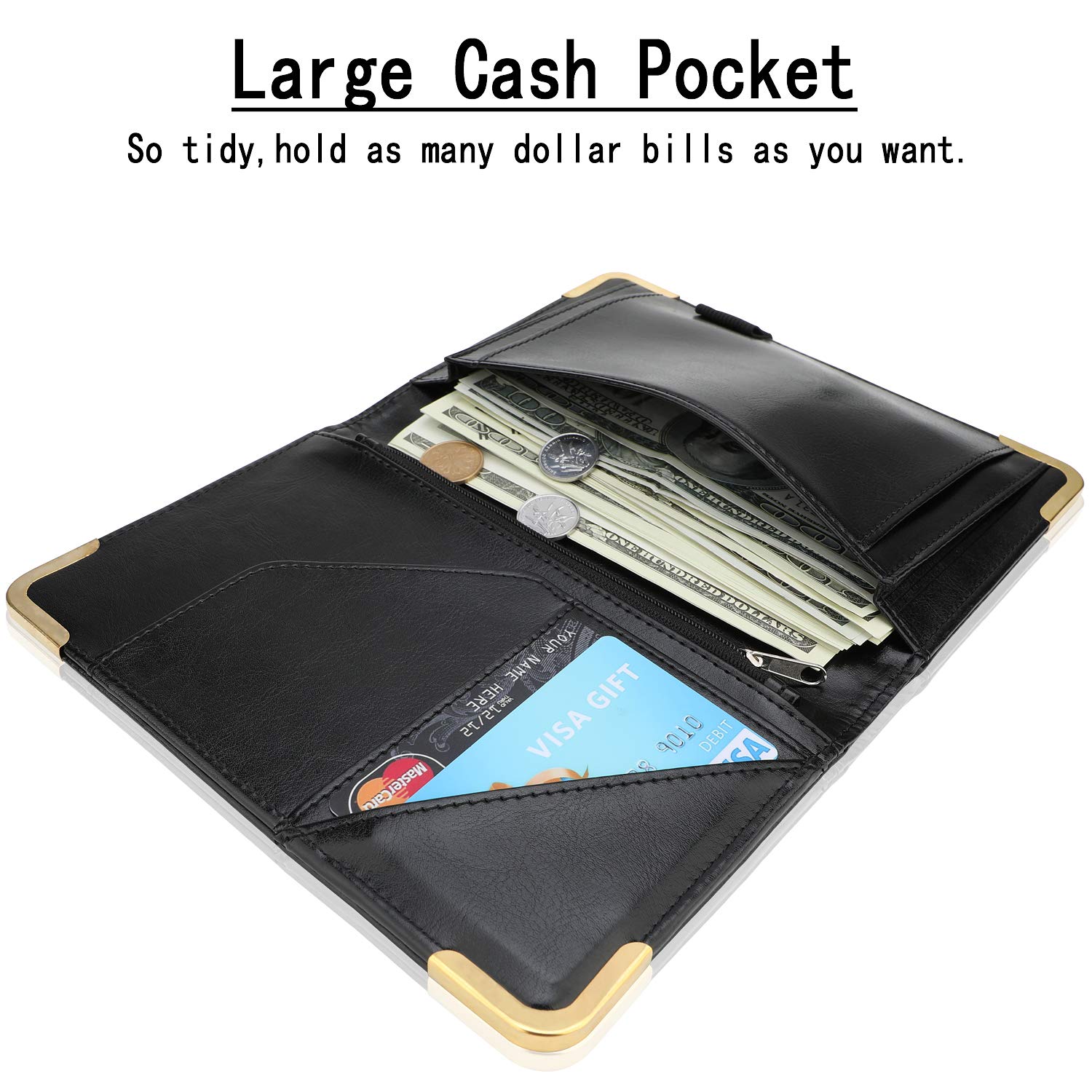 Waitress/Waiter Book Organizer with Zipper Pouch Server Book Guest