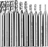 Linkstyle 10Pcs HSS Drill End Mill Bits Set 1.5-6mm 4 Flute Straight Shank