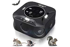 QMYJOHN LED Display-Ultrasonic Pest Repeller Indoor,Multi-Mode Variable Frequency,with LED Strobe Light,Squirrel Repellent for House,Prevent Adaptation.Suitable for Houses,attics,garages,etc.