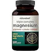 Magnesium Complex 1,000mg, 240 Capsules | Triple Magnesium Complex with Glycinate, Citrate, & Malate | Chelated & Purified for Better Absorption | Filler Free, Non-GMO
