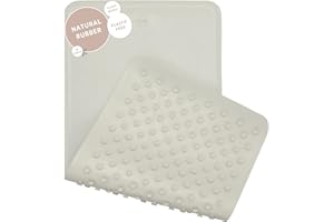 HEVEA Natural Rubber Big Bath Mat - Upcycled, Danish Design - Non Slip Bathtub Mat, 299 Suction Cups - Safe and Friendly Shower Mat for All Ages (Marble)