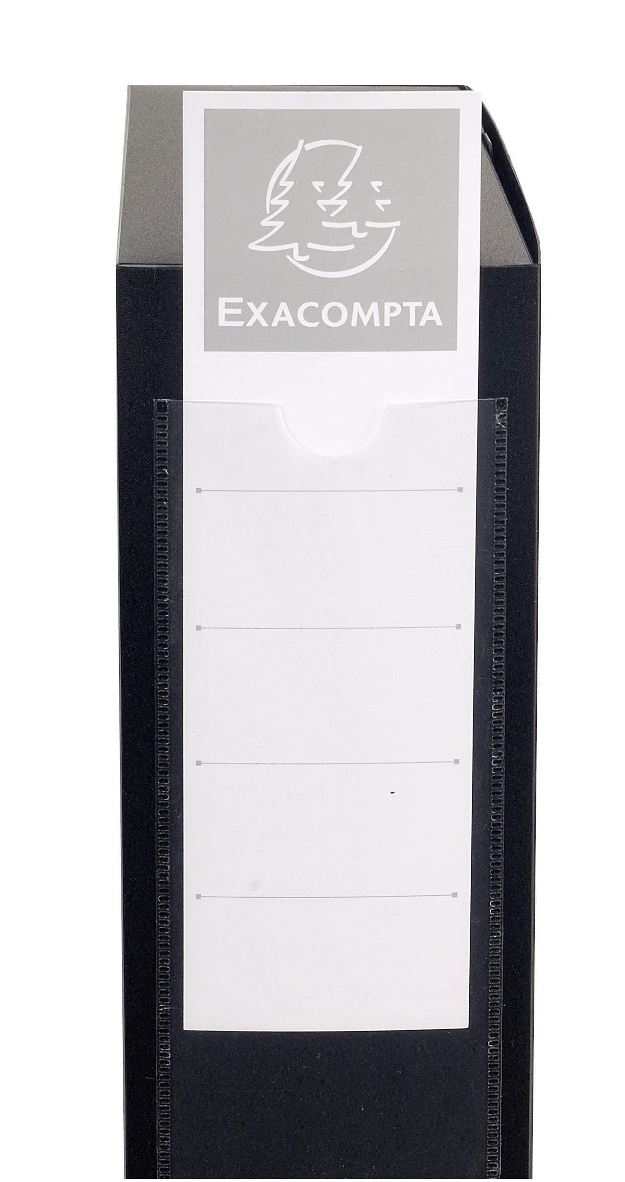 Exacompta - Ref 59831E - Plastic Filing Box - 250 x 330mm in Size, Suitable for Holding A4 Documents, 8cm Spine, 2 x Spine Labels & 2 x Finger Holes - Black
