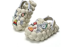 QIGEGE Kids Bubble Slides with Easter Charms Boys Girls Golf Ball Shoes, Funny Massage Bubble Slippers Kids Non-Slip House Slippers Beach Sandal, Easter Gift