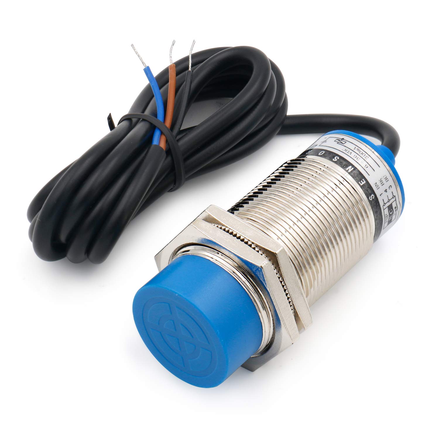 Heschen M30 Inductive Proximity Sensor Switch Non-shield Type LJ30A3-15-Z/AY Detector 15mm 10-30VDC 200mA PNP Normally Closed(NC) 3 Wire
