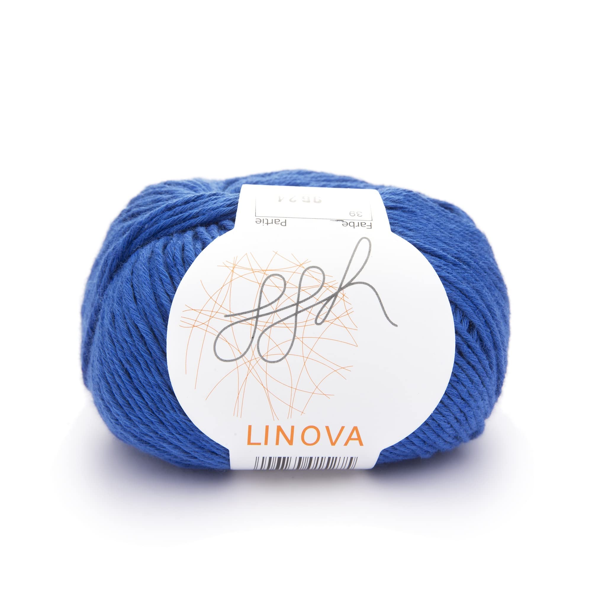 ggh Linova - 039 - Medium Blue - Cotton with Linen for Knitting and Crocheting