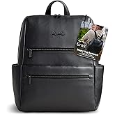 Itzy Ritzy Eras Diaper Bag Backpack – Large Capacity Sleek Daddy Diaper Bag for Men Featuring Neutral Design, 15 Pockets, Changing Pad, Stroller Straps, and Comfortable Backpack Straps, Black