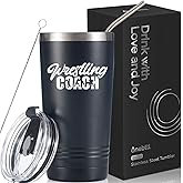 Onebttl Wrestling Gifts for Men, Wrestling Coach, Appreciation Gift for Coaches, Juegos de Lucha libre, 20oz Stainless Steel Tumbler, Black