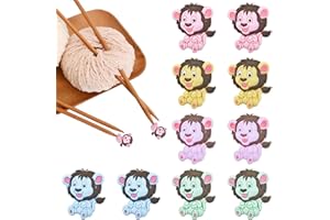 CAPIANT 10 Pack Cartoon Lion Knitting Needle Stoppers Knitting Needles Point Protectors Silicone Needle Point Protectors Knitting Accessories and Supplies Knitting Tools