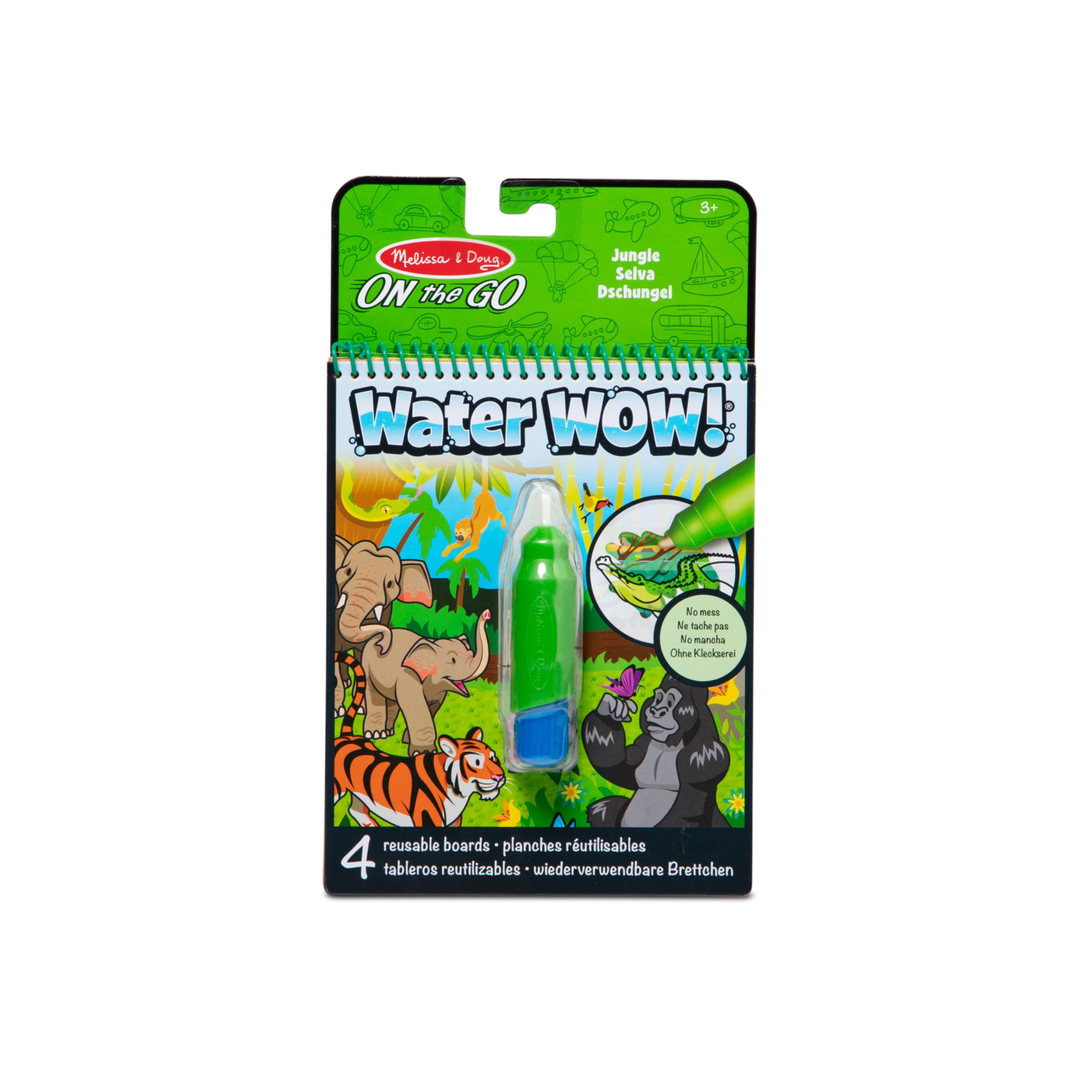 Melissa & Doug Water WOW! Jungle Magic Painting Books with Water Pens | Colouring Books for Children Age 3 4 5 6 7 | Travel Toys for Toddlers on Plane Activities for Kids - FSC Certified