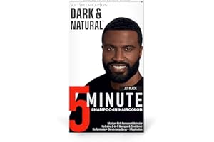 SoftSheen-Carson Dark & Natural Hair Color for Men 5 Minutes, Natural Looking Gray Coverage for Up To 6 Weeks, Shampoo-in Permanent Hair Dye, Jet Black, Ammonia Free, Jet Black