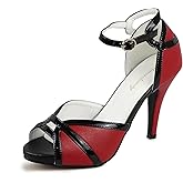getmorebeauty Peep Toe Heels for Women Sexy Strappy High Heels Ankle Strap Heeled Sandals