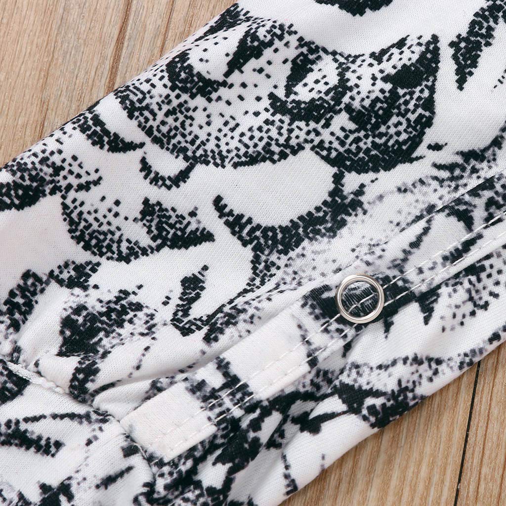 Newborn Cartoon Rompers, Baby Boy Girl Jumpsuit Infant Toddler Owl Print Long Sleeve Cotton Pajamas Playsuit Homewear Sleeping Hat Outfits (White, 0-6 Months)