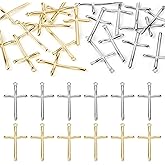 Pandahall 20Pcs Cross Charms Alloy Crucifix Cross Pendants Metal Glossy Cross Religion Dangle Charms for Easter Necklace Earrings Keychains Jewelry Making