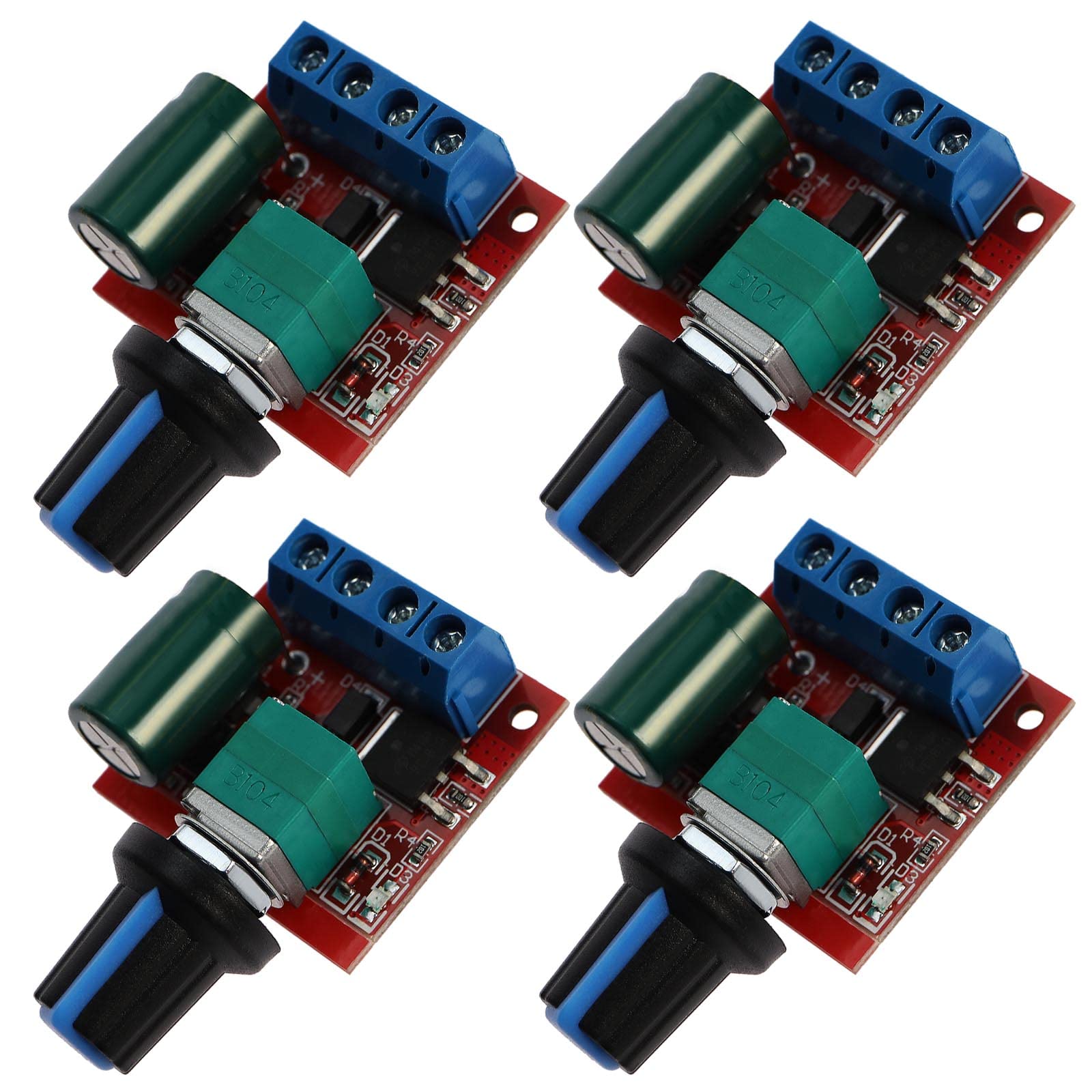 ECSiNG 4PCS Mini DC Motor PWM Speed Controller DC 5V-35V 5A Speed Adjustable Switch Module PWM DC Motor Speed Switch Controller LED Volt Regulator