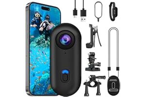 OBEST 360° Action Camera 4K Underwater Cam, Portable Mini Waterproof WiFi Camera 120° Wide Angle Action Cam for Cycling, Dail